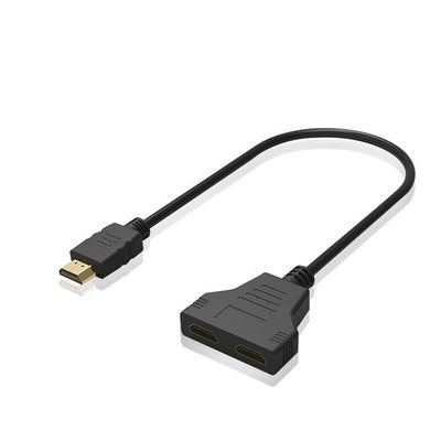 High Quality One Male to Two Female HDMI Cable 1 In 2 Out Splitter Cable Switcher Adapter Converter For HDTV Tablet XBOX 1080P