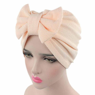 Solid Knitted hat Women Bow Cancer Chemo Hat Beanie Scarf Turban Head Wrap Cap For bandana bowknot Wrap cancer hat Cap Chemo