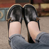 Merkmak Large Size Leather Women Shoes Flats Mother Shoes Girls Lace-up Fashion Casual Shoes Comfortable Breathable Women Flats