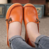 Merkmak Large Size Leather Women Shoes Flats Mother Shoes Girls Lace-up Fashion Casual Shoes Comfortable Breathable Women Flats