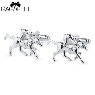 GAGAFEEL Cuff Link Bijouterie Men Jewelry CuffLinks Male's Gift Unique Ride Horse Design Fashion Cooper Fit Shirt Sleeve Nail