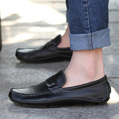 Merkmak New Genuine Leather Shoes Men Flats Shoe Mens Soft Breathable Casual Men Loafers Slip On Classic Moccasins Driving Shoes