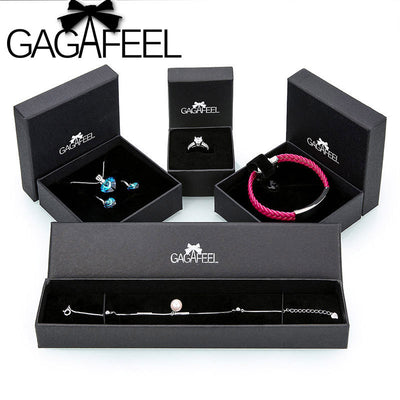 GAGAFFEL Jewelry Gifts Bags for Fine Charms Black Box Packing Bags for Women & Men Beads Rings Earrings Bracelets Necklaces Sets