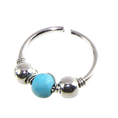 1xStainless Steel Nose Ring Nostril Hoop Nose Earring Piercing Jewelry Silver Hand knitted Earrings #30