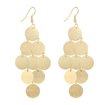 1Pair Women Alloy Circular Dangle Earings Eardrop Jewelry