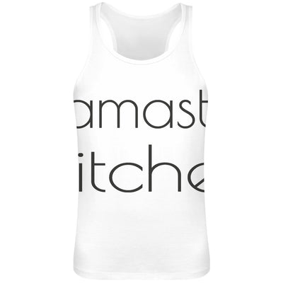Namaste B*****s Funny Slogan Sublimation Tank Top T-Shirt For Men - 100% Soft Polyester - All-Over Printing - Custom Printed Mens Clothing