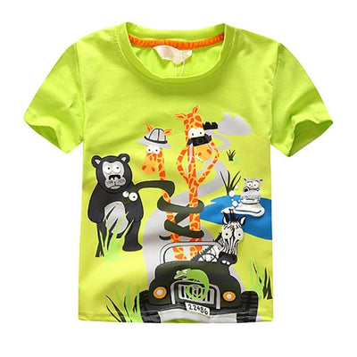 children summer clothing baby boy T shirt cotton animal print short sleeve T-shirt kid boy casual sport T-shirt 3-7Y shirts