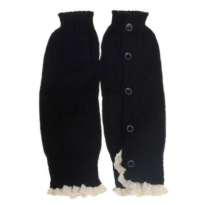 baby Lace flat leg warmers Acrylic Winter Kids Girl Princess Crochet Long Warmer Socks Knitted Lace Boot Cuffs Toppers Leg 32cm