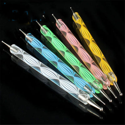5PCS Multi Coloured Double Ended Nail Art Dotting/Marbleizing Tools
