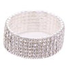 Rhinestone Stretch Silver Bracelet  for Wedding Prom Party or Pageant