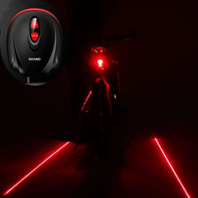Bike Light 2 Laser Projector Red Lamps Beam and 3 LED Rear Tail Lights Bicycle Accessories