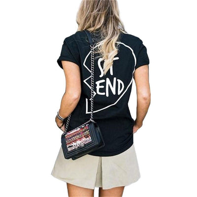 Women Best Friend Letter Print T-Shirt ST END Matching Shirt