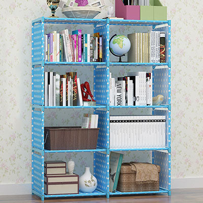 Actionclub Multi-purpose DIY Assembled Book Shelf Student Simple Bookcase Combination Reinforcement Double Rows Storage Cabinets