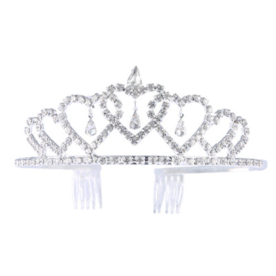 Crystal Tiara Crown Headband Heart Shape Rhinestone Wedding Headband Tiara Kid Girl Princess Headpieces for Wedding Prom Bridal Birthday Party