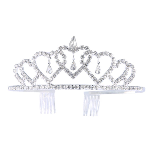Crystal Tiara Crown Headband Heart Shape Rhinestone Wedding Headband Tiara Kid Girl Princess Headpieces for Wedding Prom Bridal Birthday Party