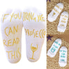 Women Men White Mesh Letter Print Short If You Can Funny Socks