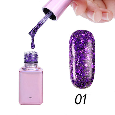 New Gel Nail 6ml Diamond Glitter Nail Polish Sequins Gel Nail Good Quality