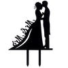 Classy Romantic Wedding Cake Topper High Quality Acrylic Bride & Groom Silhouette Adorable Party Wedding Decoration