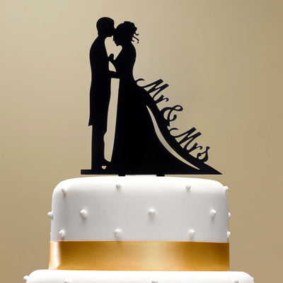Classy Romantic Wedding Cake Topper High Quality Acrylic Bride & Groom Silhouette Adorable Party Wedding Decoration