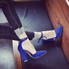 Women Solid Color Pointed Shoes Thick Heel Suede High Heeled Shoes Sandals