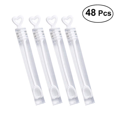 48pcs Wedding Bubble Wand Heart Tube Bubble Stick Party Favours Table Decoration Party Accessories