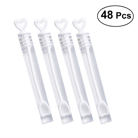 48pcs Wedding Bubble Wand Heart Tube Bubble Stick Party Favours Table Decoration Party Accessories