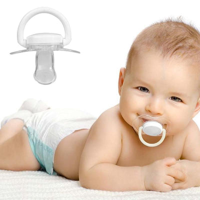 Silicone Baby Pacifier Transparent Thumb Pattern Flat Feeder Baby Food Milk Feeder Nipple Flat Feeders
