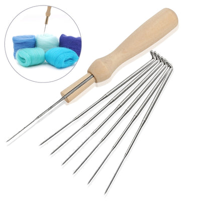 NUOLUX Set of 7pcs Felting Needles Set with Handle Wool Felt Tool Felting Starter Kit