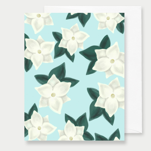 Blue Magnolias - A2 Greeting Card