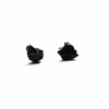 Raw Black Tourmaline Stud Earrings