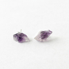 Raw Amethyst Stud Earrings