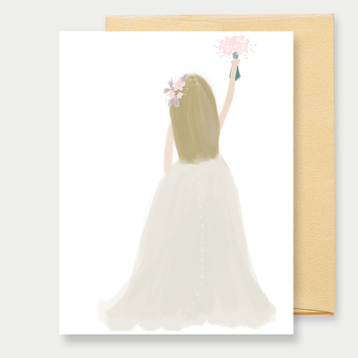 Blonde Wedding Bride - A2 Greeting Card