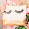Eyelash Gold Leather Makeup Bag