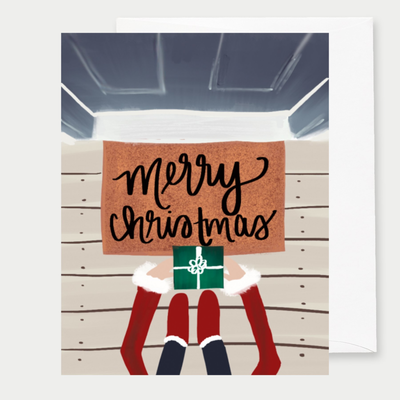 Doorstep Christmas Gift Greeting Card