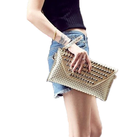 Party Envelope Gold Clutch Bag