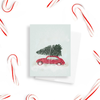 Car With Christmas Tree Greeting Card