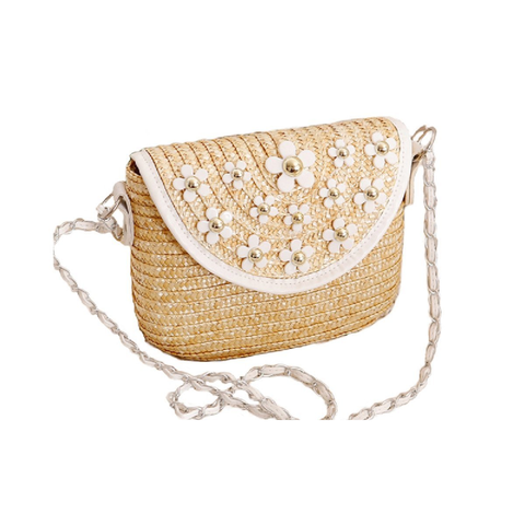 Daisy Straw Crossbody Bag