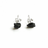 Raw Black Tourmaline Stud Earrings