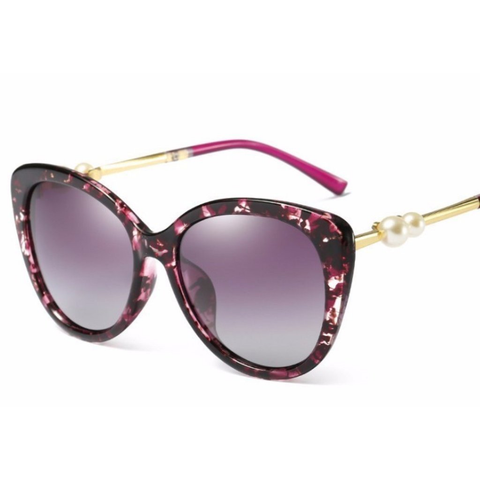 Marble Frame Womens Sunglasses with Pearl Details