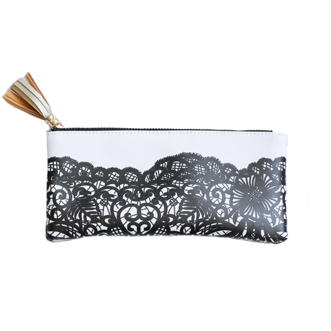 Black Lace Pencil Pouch