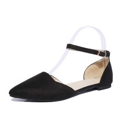 HEE GRAND Mom Flat with Women's Shoes Spring Summer Shallow Pointed Toe Solid Buckle Strap Wrap Heel Women Shoes XWD3722