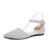 HEE GRAND Mom Flat with Women's Shoes Spring Summer Shallow Pointed Toe Solid Buckle Strap Wrap Heel Women Shoes XWD3722
