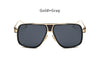 TSHING New Fashion Men Big Square Sunglasses Man Luxury Brand Designer Oversized Metal Women Sun Glasses For Male Driving UV400