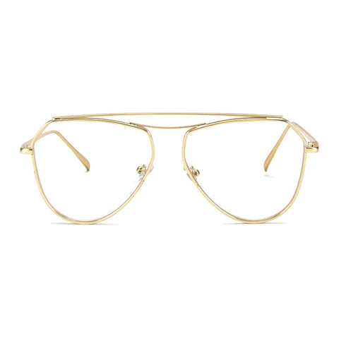 Fashion Optical Eye Glasses Women Men Clear Lens Big Metal Glasses Frame