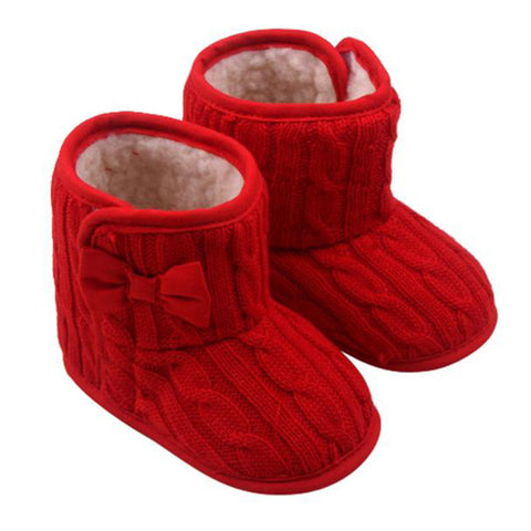 Baby Girls Shoes Bowknot Soft Sole Winter Warm Shoes Boots