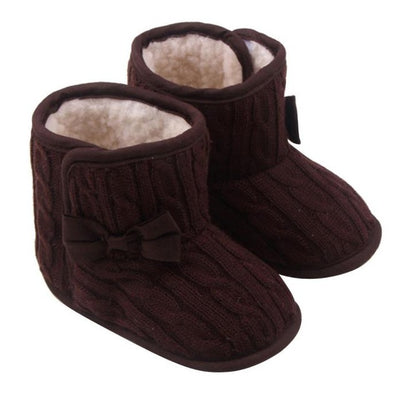 Baby Girls Shoes Bowknot Soft Sole Winter Warm Shoes Boots