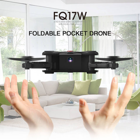 Mini Drone RC helicopter toy FQ777 FQ17W WIFI FPV Foldable Pocket Drone With 0.3MP Camera Altitude Hold Mode