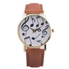 Watches women Fashion 2017 Musical Notes PU Leather wrist watch, quartz watch Clock Female Montre Femme