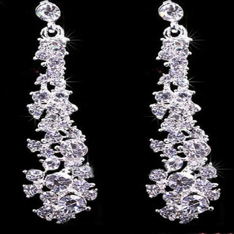 SUSENSTONE Crystal Bridal Jewelry Sets Hotsale Necklace+earrings Jewelry Wedding