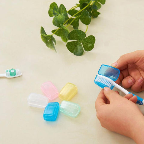 5 Piece Set Portable Travel Toothbrush Cover Wash Brush Cap Case Box #RJ16